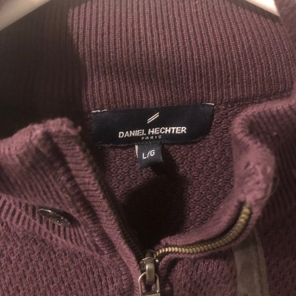 Daniel Hechter Men's 3/4 Zip Top - Purple - Picture 3 of 3